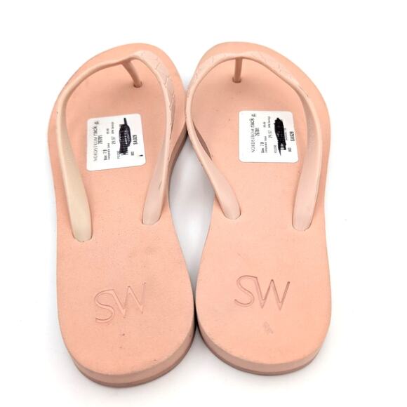 Stuart Weitzman Women's Embossed Flip Flop Thong Sandals Peach Size US7B - Picture 5 of 9